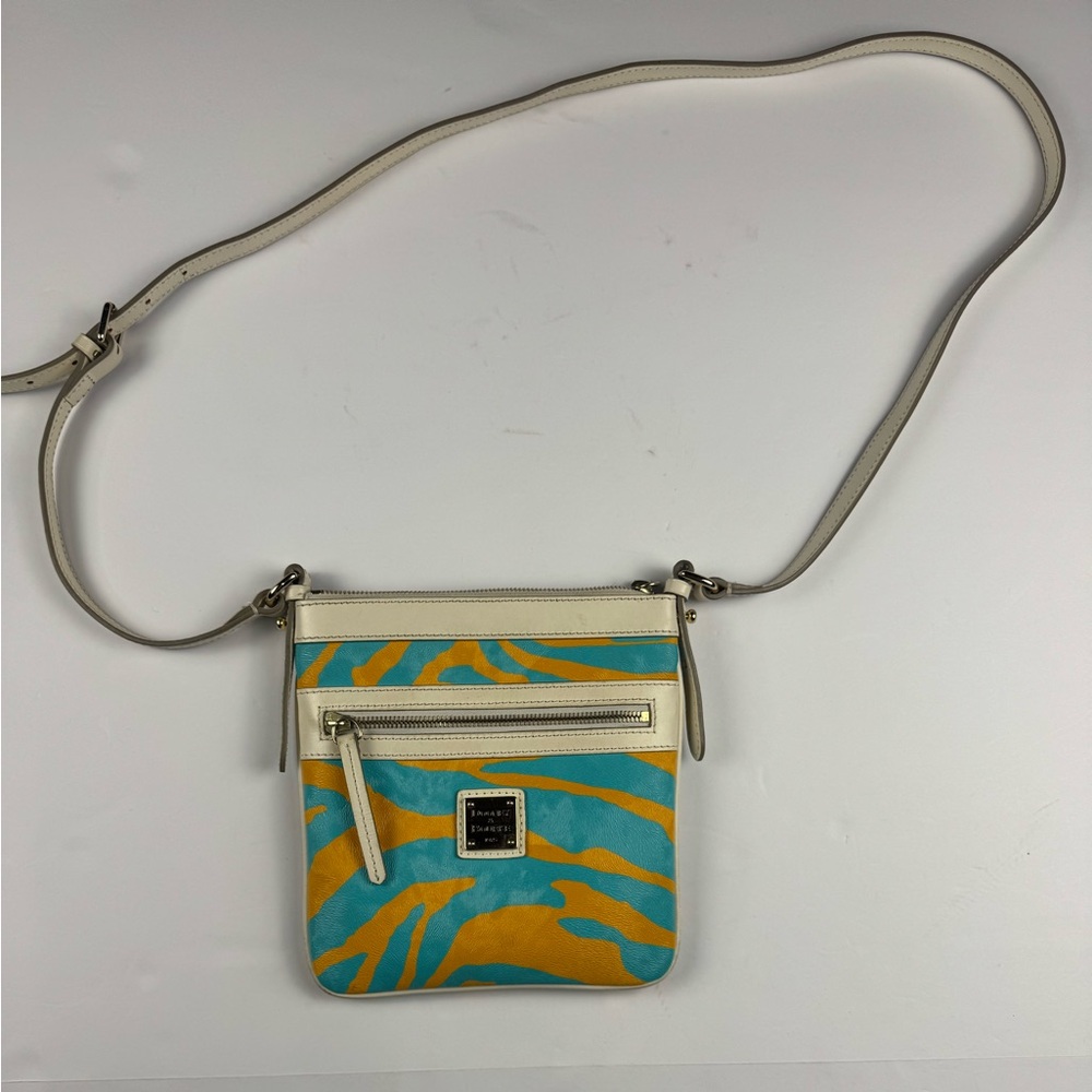 Dooney & Bourke Yellow and Blue Patterned Crossbody Bag